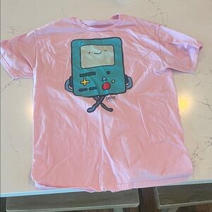Pink Graphic T-Shirt with adventure time BMO